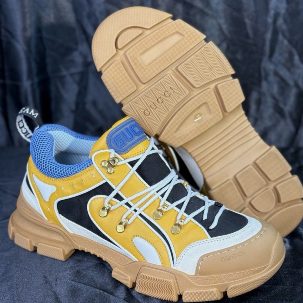 Gucci Men's Yellow and Black Athletic Sneakers